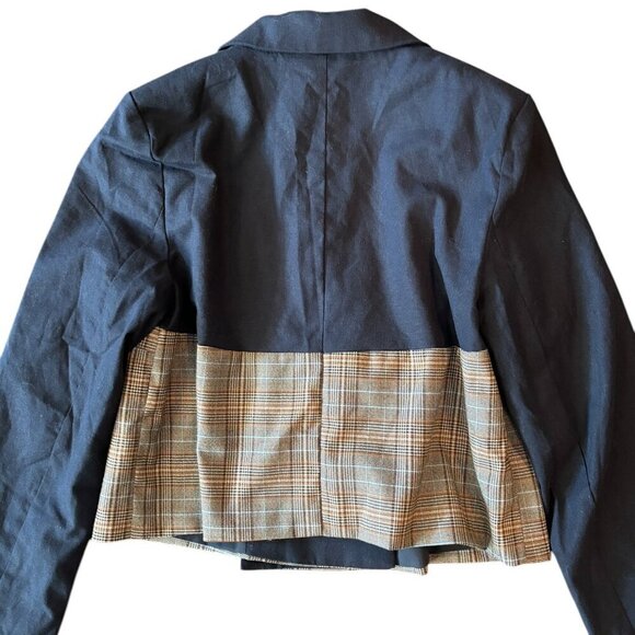 Anthropologie Dolan Corset Blazer Blue Plaid Linen Blend Size Small - Picture 9 of 9